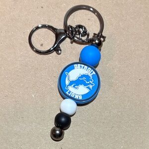 Silicone Bead Keychain - Detroit Lions